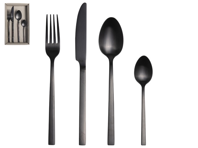 - S/16 Bestek Zwart – Cutlery set/16 Black
