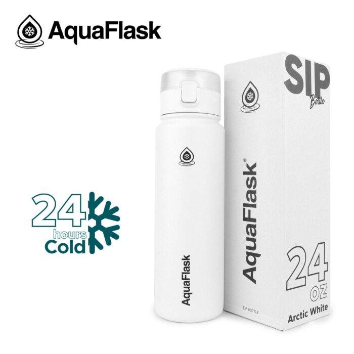 aquaflask waterfles met rietje 720ml arctic white bijcees.nl