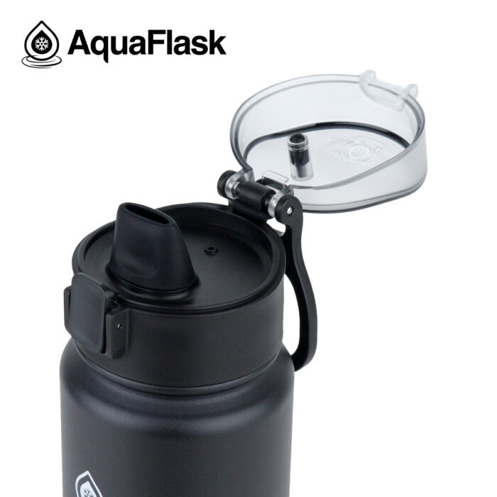 aquaflask waterfles met rietje 720ml space black bijcees.nl