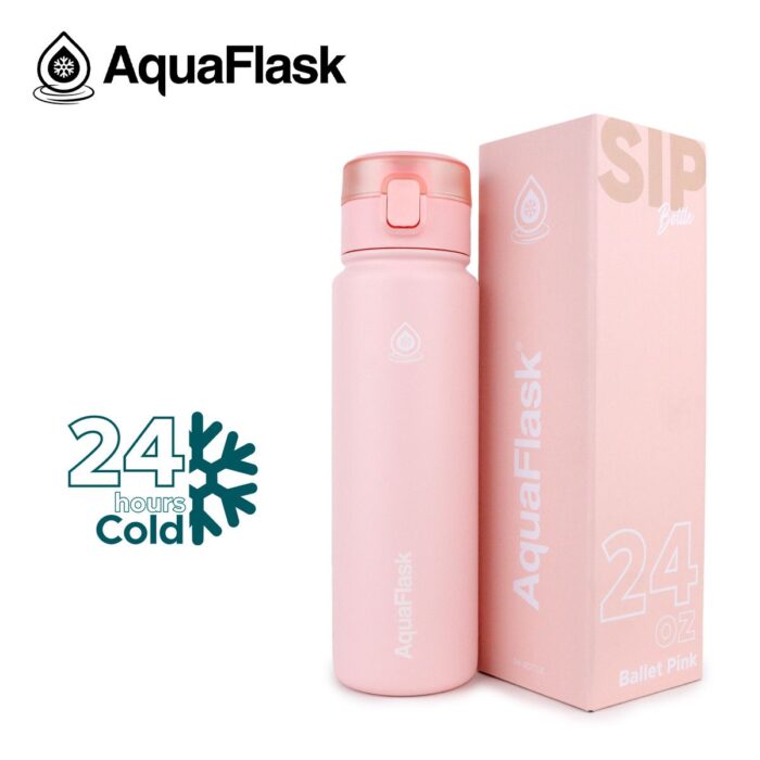 aquaflask waterfles met rietje 720ml ballet pink bijcees.nl