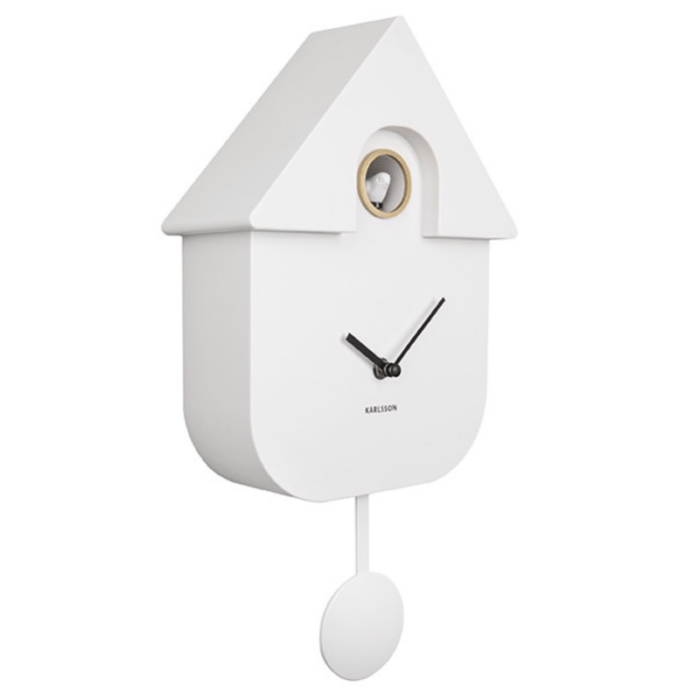 Karlsson Wall Clock Modern Cuckoo White bijcees.nl