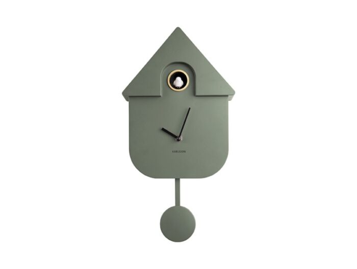 Karlsson Wall Clock Modern Cuckoo Jungle Green bijcees.nl