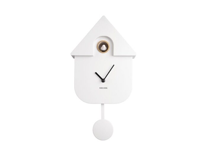 Karlsson Wall Clock Modern Cuckoo White bijcees.nl